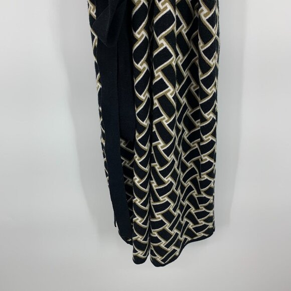 DVF Target Wrap Dress Collared Sleeveless Sweater Midi Black - Picture 12 of 12